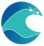 Logotipo de SurfMood con diseño de ola en tonos azules y turquesa sobre fondo transparente