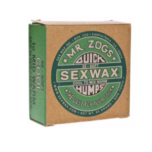 Caja de cera de surf Mr. Zogs Sex Wax Quick Humps en versión 3X-Soft para agua fría y templada